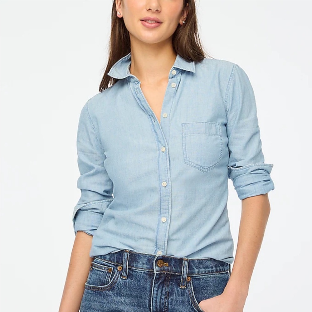 J. Crew Light Blue Denim Button-Down Shirt